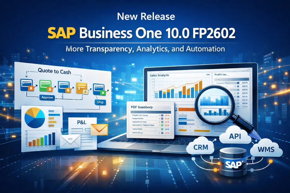 New Release SAP Business One 10.0 FP2602: More Transparency, Analytics, and Automation